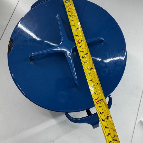 Vintage Dansk Designs Denmark Blue France Enamel 3 Qt. Dutch Oven Pot Trivet Lid - Picture 9 of 11